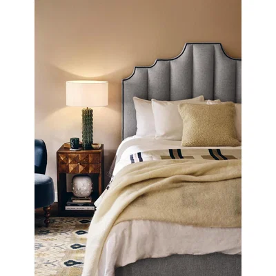 Soho Home Gerrard Bed, Double, Linen Light Grey