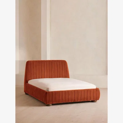 Soho Home Vivienne Bed, Double, Velvet, Rust