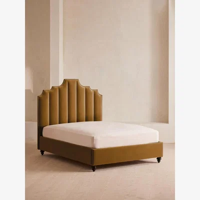 Soho Home Gerrard Bed, Double, Velvet, Mustard
