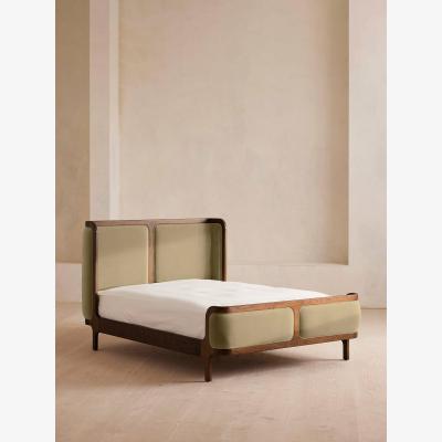 Soho Home Belsa Bed, Double, Velvet, Lichen