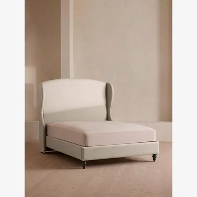 Soho Home Rivas Bed, Double, Linen, Bisque