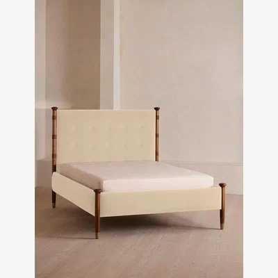 Soho Home Paolo Bed, Double, Velvet, Porcelain