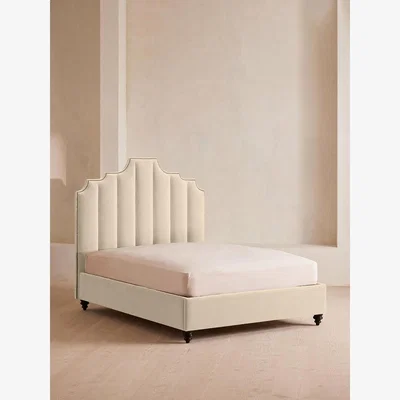 Soho Home Gerrard Bed, Double, Velvet, Porcelain