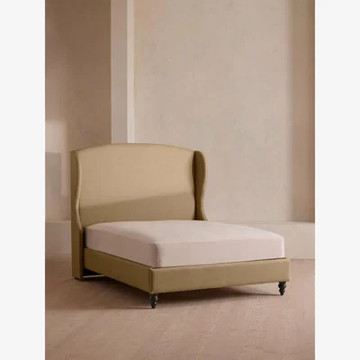 Soho Home Rivas Bed, Double, Linen, Wheat