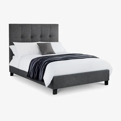 Teddy Beau Julian Bowen Sorrento High Headboard Bed / Slate Linen / Double