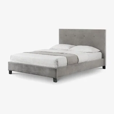 Teddy Beau Julian Bowen Shoreditch High Hb Slate Velvet Bed / Slate Grey / Double