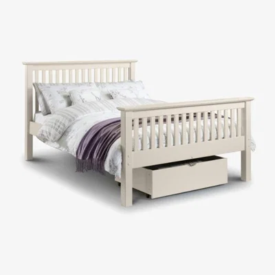 Teddy Beau Julian Bowen Barcelona Bed / Stone White / Double, High Foot End