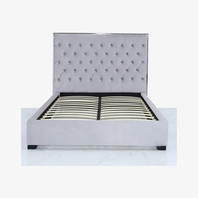 Teddy Beau Deco Home Grey Monaco Double Size Bed Frame