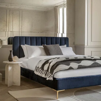 Woods Furniture Keswick Bed - Indigo - Keswick Double Bed in Indigo