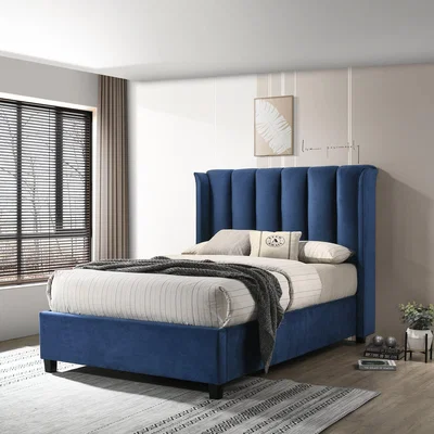 Woods Furniture Santana Ottoman Double Bed - Dark Blue