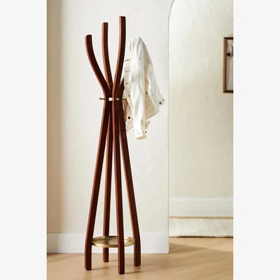 Anthropologie Asta Acacia Wood Coat Stand