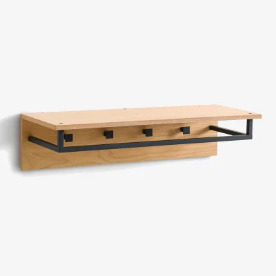 La Redoute Alvan Steel and Oak Veneer Metal Coat Rack