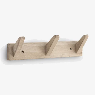 La Redoute Selfrid Oak Wall-Mounted Coat Rack with 3 Hooks