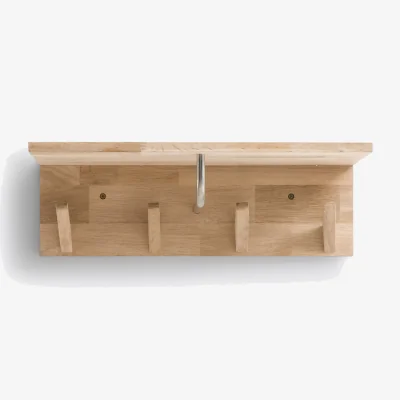 La Redoute Slofia Light Oak Coat Rack & Shelf with 4 Hooks