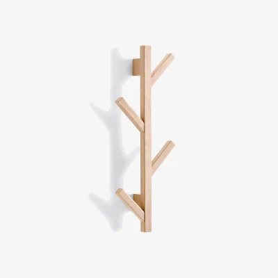 La Redoute Anela Oak Wall-Mounted Coat Rack with 4 Hooks