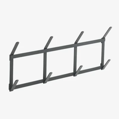 Made in Design Tape Small Wall coat rack metal black / W 49.5 x H 22 cm - Hay