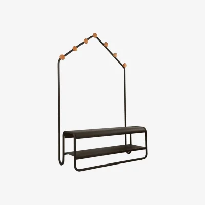 Made in Design Funambule Hall stand metal brown / W 113 x D 47.5 x H 180 cm - Bench &amp; Coat stand - Fermob