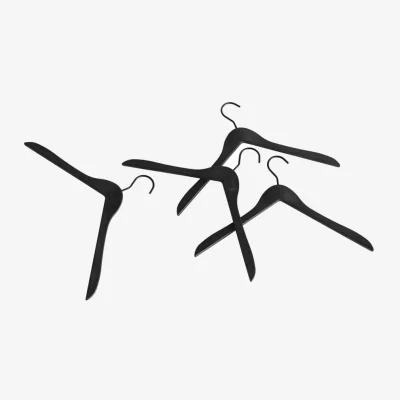Made in Design Hanger plastic material black / Set of 4 -  Recycled plastic waste - Hay