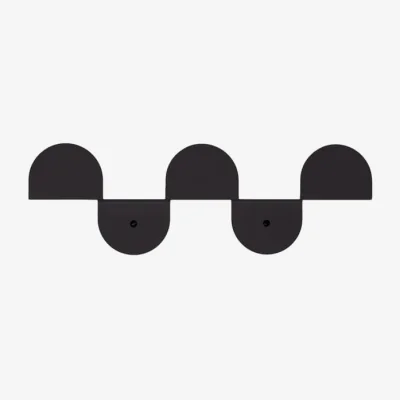 Made in Design Vibes Wall coat rack metal black / L 37.3 cm - NOBODINOZ