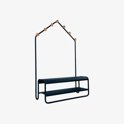 Made in Design Funambule Hall stand metal blue / W 113 x D 47.5 x H 180 cm - Bench &amp; Coat stand - Fermob