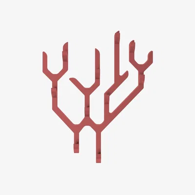 Made in Design Ambroise Wall coat rack wood pink / W 57 x H 68 cm - Hartô