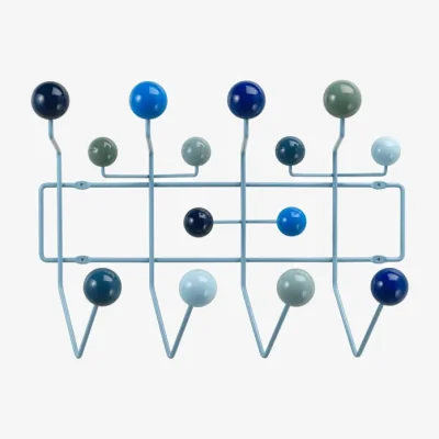 Made in Design Hang it all Wall coat rack wood blue / Eames (1953) - Vitra
