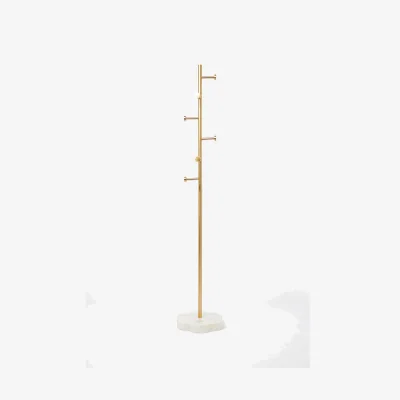 Oliver Bonas Gold Metal & White Marble Scallop Coat Stand