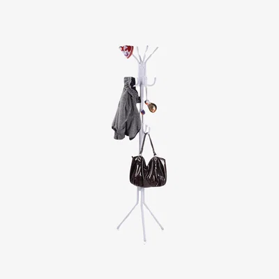 The Range Metal Coat Stand With 12 Hooks - White