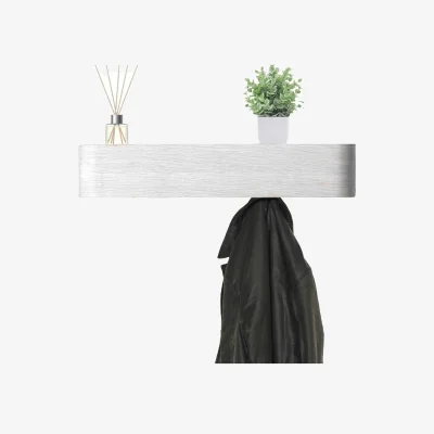 The Range Wall-Mounted Coat Rack with 5 Hidden Hooks - White