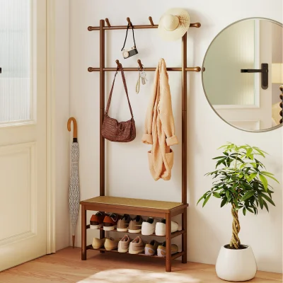 The Range Bamboo Coat Rack - Brown