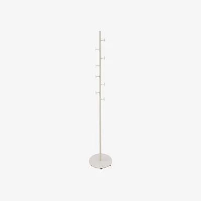 The Range Freestanding Coat Stand with Heavy Marble Base - White