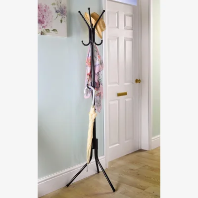 The Range 12 Hook Coat Stand - Black