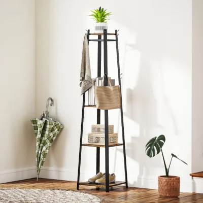The Range NECHE Compact Freestanding Coat Rack  - BROWN