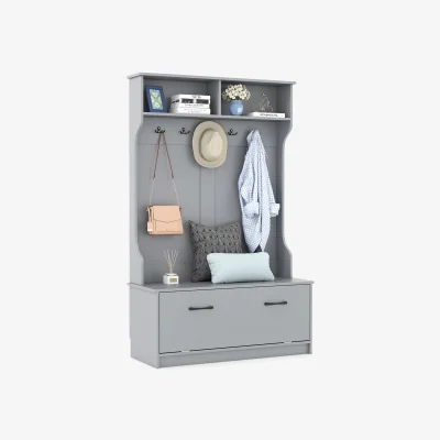 The Range Hall Tree with Coat Rack - Grey