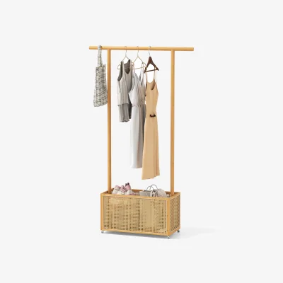 The Range Coat Hanger Stand with Wheel - Natural