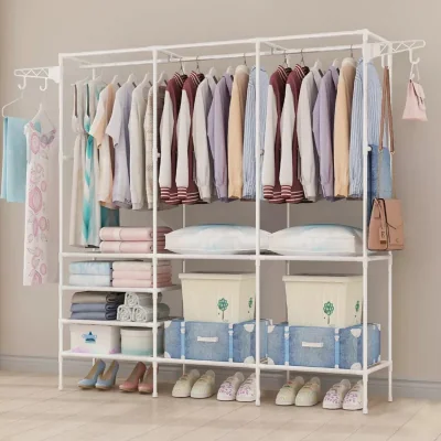The Range Bedroom three-row coat rack - White