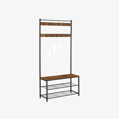 The Range VASAGLE 3-in-1 Coat Rack with Shoe Storage Bench - Bronze