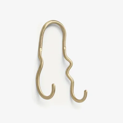 Westwing Handmade Brass Wall Hook Curvature