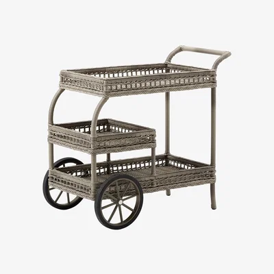 Amara Sika-Design - James Outdoor Rattan Drinks Trolley - Grey