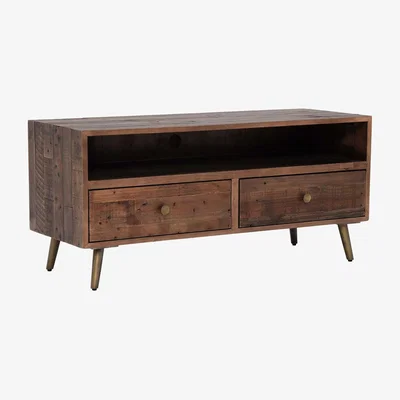 Barker and Stonehouse Modi Lowline Tv Cabinet With 2 Drawers, Brown | Barker & Stonehouse