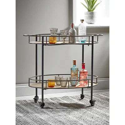 Cox and Cox Industrial Metal Drinks Trolley