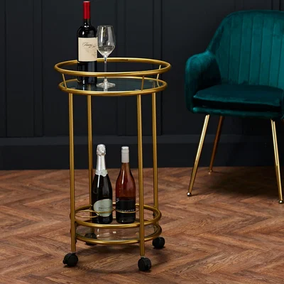 Furniture123 Collins Drinks Trolley in Gold