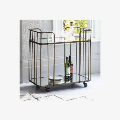Furniture123 Bronze and Mirror Drinks Trolley - Caspian House