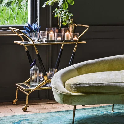 Graham & Green Caldwell Gold Drinks Trolley