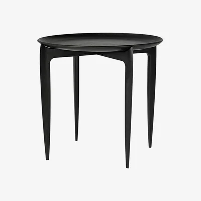 Heal's Fritz Hansen Tray Table Dia 60 Black Oak - Heal's UK Furniture