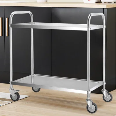 The Range Kitchen Trolley Stainless Steel Cart - Silver / 7.7kg
