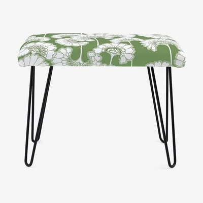 Amara Florence Broadhurst - Japanese Floral Occasional Bench - Grass