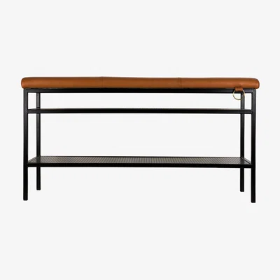 Amara Maze Interiors - Nancy Bench - Black/Cognac