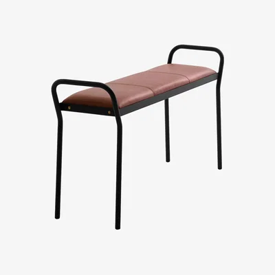 Amara Maze Interiors - Anytwo Bench - Black/Vintage Cognac