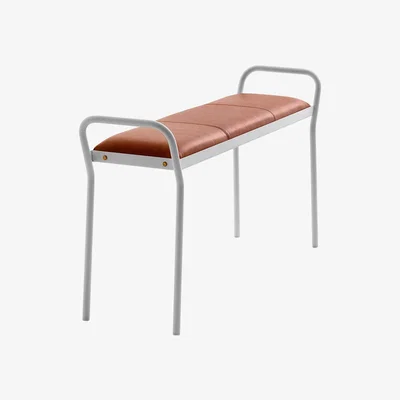 Amara Maze Interiors - Anytwo Bench - White/Vintage Cognac